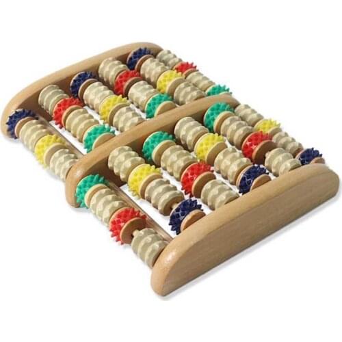 Completely real wood household roller type wooden leg massage points line of wooden foot massage, foot massager