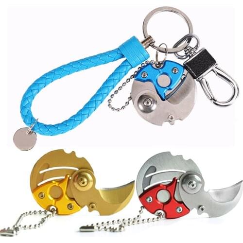 Portable Mini Fold knife Coin Knives Self Defend Opener Parcel Box Claw Package Letter Key chain Multi-function Pocket Tools