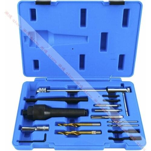 Damaged Glow Plug Removal Remover Thread Repair Drill Wrench Spark Plug Gap Extractor Tool Kit 8MM 10MM