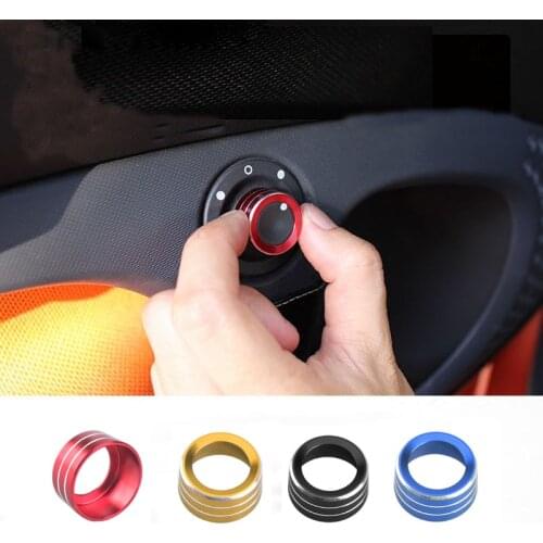 Alloy Car Interior Decoration Rearview Mirror Adjust Knob Cover Trim for Benz Smart Fortwo Forfour Styling Accessories