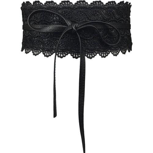 Fashion Belts For Women Faux Leather Lace Wide Belt Female Bowknot Weaving Belt Boho Waist Band ceinture femme 11 Colors