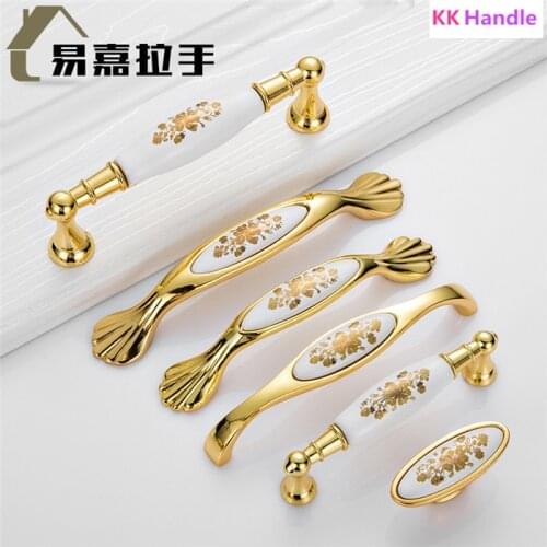 10 pcs Antique Furniture Knobs and Handles Marble Ceramic Handle for Kitchen Cupboards Cabinet Door knobs Drawer Pulls