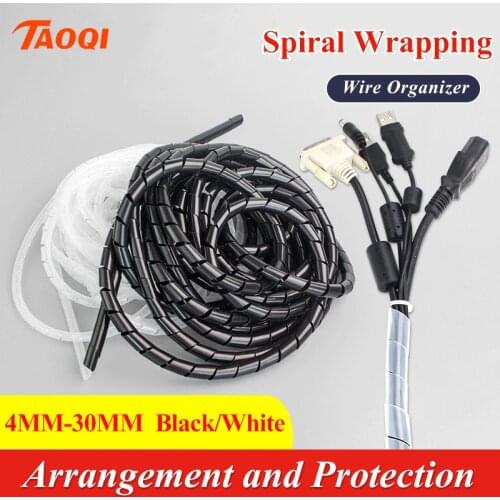 4mm/5mm/6mm/8mm/10mm/12mm New Spiral Wrap Sleeving Tube Flame Retardant Cable Protective Sleeve Band Winding Pipe Wire Sleeves