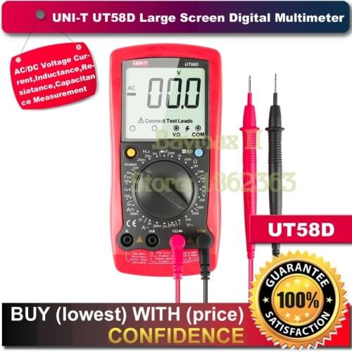 UNI-T UT58D 1999 Counts LCD Large Screen Digital Multimeter AC/DC Voltage Current,Resistance,Capacitance,Inductance Tester
