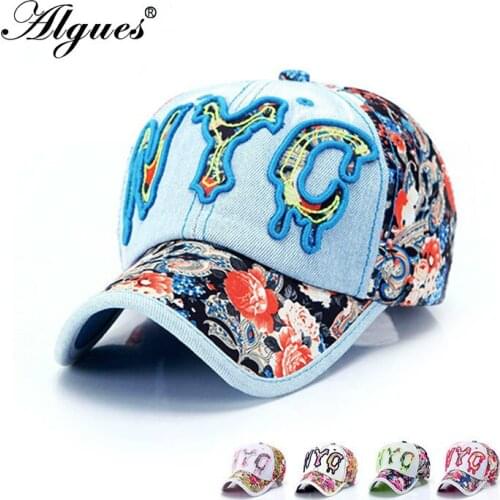Vintage Washed Denim Cap Snapback Embroidered Letters NYC Baseball Caps Men Outdoor Fishing Cap Cotton Casual Female Hat
