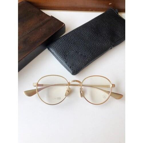 Vintage Totem Punk Trendy Cool Round Glasses Pure Titanium Plate Light And Comfortable Technology Exquisite High Quality Box Men