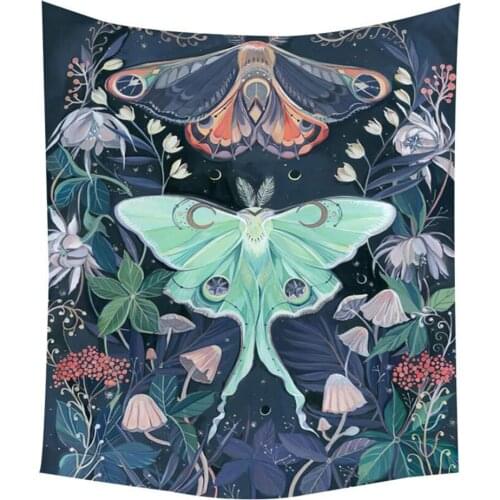 Vintage Design Animal Butterfly Series Mandala Psychedelic Tapestry Mushroom Wall Hanging Flower Vine Tapestry Decoration