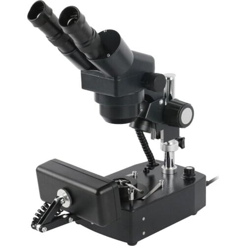 Jewelry Optical Tools 10X-40X Stereo Binocular Microscope Magnifier Stand Diamond Setting Includes LED Light Source