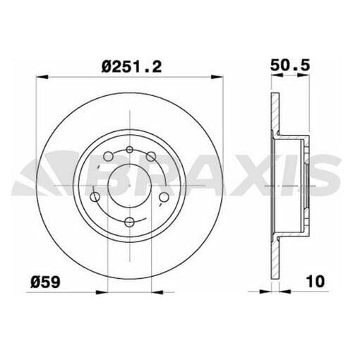 REAR BRAKE DISC MIRROR ALFA ROMEO 147 156 0060569164 BRAXIS AE0154
