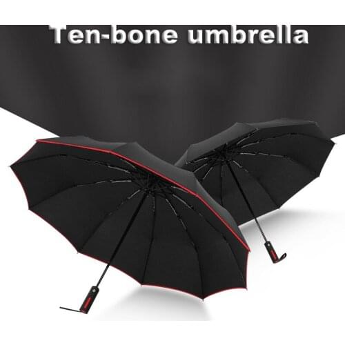 M Logo Umbrella For BMW Fully Automatic Folding Umbrella 10-Bone Sun Black Glue Sunscreen And UV Protection