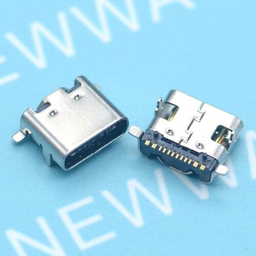 100Pcs/Lot Micro Usb Jack 3.1 Type-C 16Pin Smd Female Connector For Mobile Phone Charging Port Charging Socket Good Quality