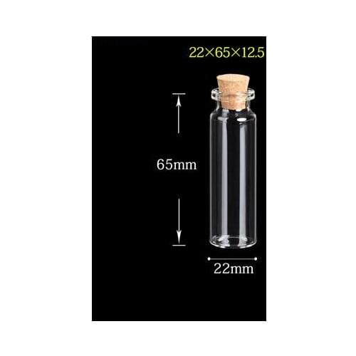100pcs 22*65mm 15ml glass vial pendats clear empty glass bottles with cork jar diy jewelry finding Gift mini perfumes oil sets