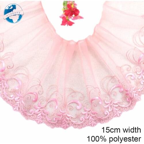 15cm polyester lace embroidery lace french lace ribbon fabric guipure diy trims sewing Accessories wedding decoration#4135