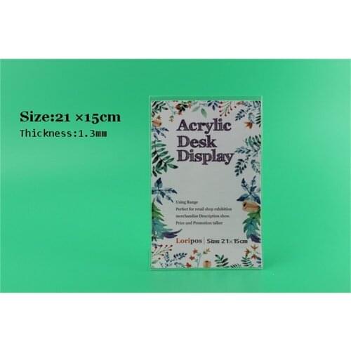 150*210MM 50 pcs acrylic desk table tablet stands sign banner name card showing stand acrylic price list label menu sign holder