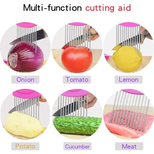 2019 New Kitchen Gadgets Onion Slicer Tomato Vegetables Safe Fork vegetables Slicing Cutting Tools