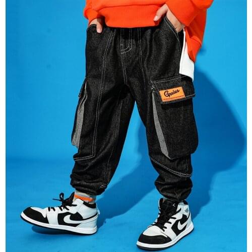 2021 Jazz Dance Pants For Boys Ballroom Hip Hop Clothes Street Dance Pants Black Trousers Practice Clothes Rave Clothes DQS6543