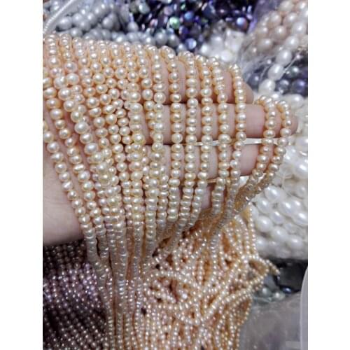 One Strands Real Pearl 2-4mm Bright pink Pearl Natural Freshwater Pearl loose beads 35cm / 15inch