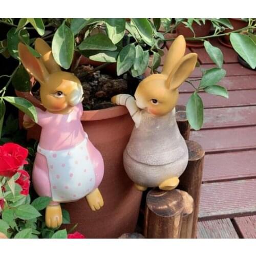 Outdoor Climbing Cylinder Frog Rabbit Resin Adornments Garden Landscape Figurines Decoration Courtyard Villa Sculpture Crafts
