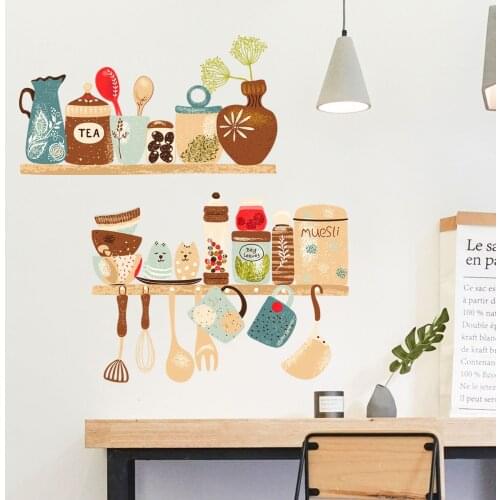 Home Decoration Wall Decoration Stickers Kitchen Shelf Tableware Wall Stickers Kitchen Decoration Wall Stickers Home wall paper