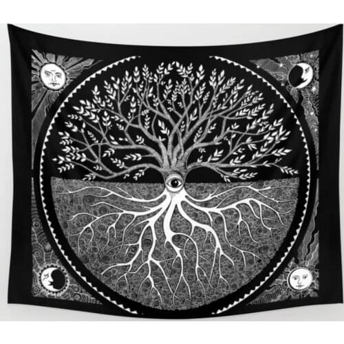 Druid Tree Of Life Tapestry Wall Hanging Cover Beach Towel Throw Blanket Picnic Yoga Mat Tapestries Home Decoration