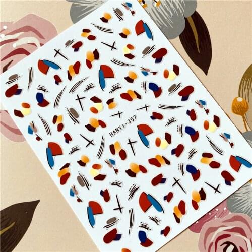 HANYI-357 rainbow fashion Cool 3D Back glue Nail decal Nail sticker Nail decoration Nail art Nail tool Nail ornament