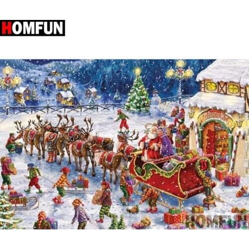 HOMFUN Full Square/Round Drill 5D DIY Diamond Painting "Santa Claus" Embroidery Cross Stitch 5D Home Decor Gift A18040