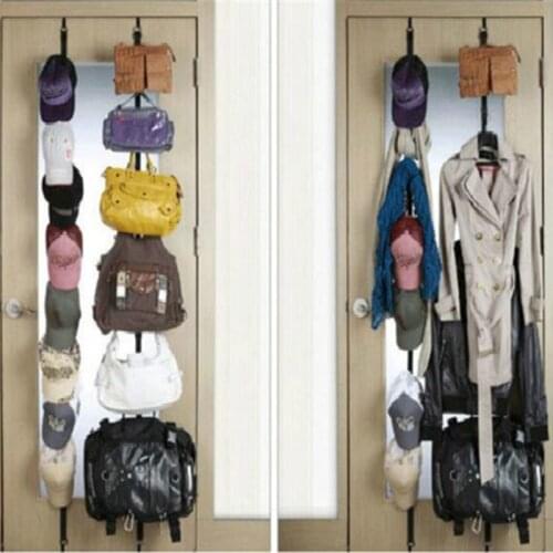 Over Door Straps Hanger Hooks Adjustable Hat Bag Organizer Handbags/Purses/Scarves/Hats in Hanging Package With 8 Hook
