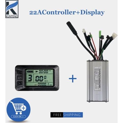 Ebike Controller 22A 9 Mosfets 36V 48V 500W KT LCD LED Display With Lamp Wire Accessories For Electric Bicycle Conversion Kit