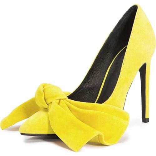 Lovirs Womens Sexy Big Bowknot Pumps Pointed Toe 10cm Pumps Slip on Evening Party Dress Shoes Women High Heel Pumps US 5-15