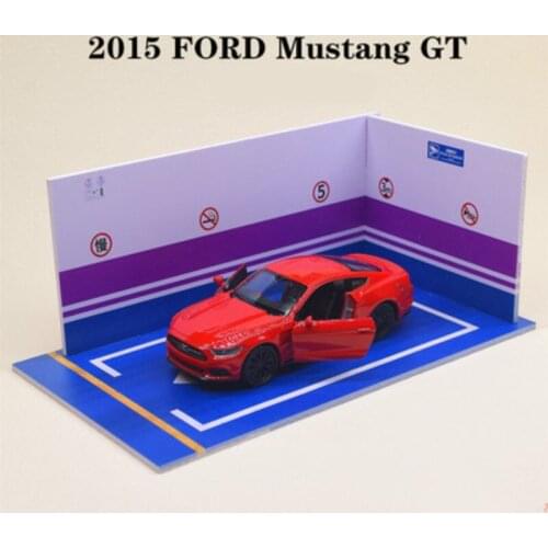 1/36 Parking Lot Garage Scene Ford Mustang GT Diecast Model Cars Pull Back Display Boy Toy Static Metal Gift Adult Collection