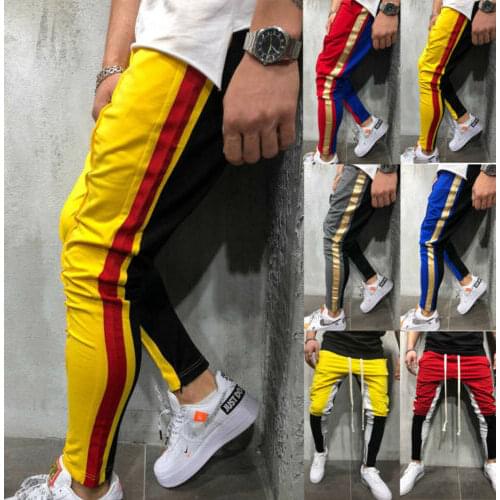 New Men 2019 Gym Slim Fit Trousers Tracksuit Bottoms Skinny Joggers Sweat Track Pants
