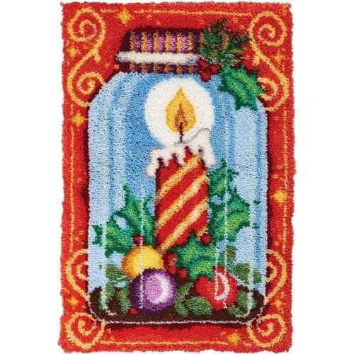 Latch Hook Rug Kit Craft Making Kit Unfinished Embroidery Cushion Kit for Adults Beginner, with Colorful Printed Canvas Decor