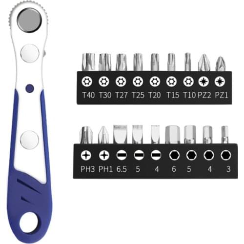 New Two-way Right-angle Ratchet Screwdriver Multifunctional Phillips Flat-blade Screwdriver Head Socket Tool Set