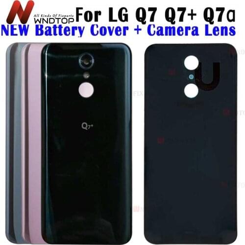 New Original For 5.5" LG Q7+ Back Battery Cover Rear Door Housing Replacement Parts For LG Q7 Battery Cover with Camera lens
