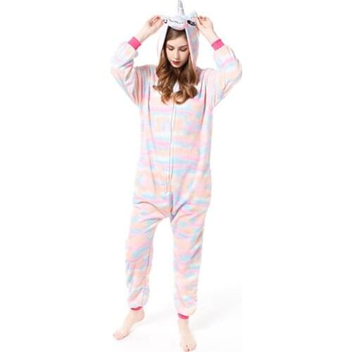 New Unicorn Stitch Onesies Adults Flannel Pajamas Unisex Anime Cosplay Party Costume Pyjamas Children Kids Pajamas Sleepwear