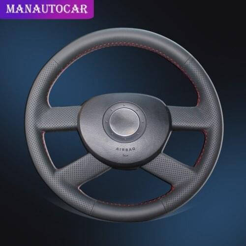 Car Braid On The Steering Wheel Cover for Volkswagen VW Polo 2003-2006 DIY Auto Wheel Covers Interior Accessories Car-styling