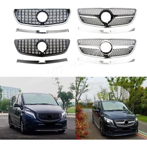 Car Front Racing Billet Bumper Grille Upper Facelift Grill For Mercedez-Benz W447 Vito 2020 2021 Diamond GT