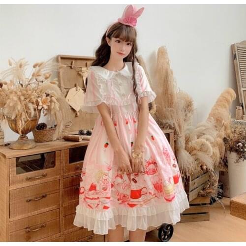Lolita Dress Tea Party Japanese Style Girl op short sleeve Bowknot JSK lolita cosplay Lace dress Princess Missy Costume dress