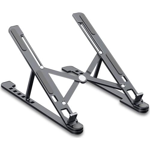 Laptop Stand Ventilated 8 Height Adjustable Laptop Riser Aluminum Notebook Cooling Holder Portable for MacBook Air Pro 11-17