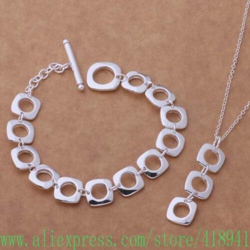 Silver Plated Jewelry Sets Bracelet 163 + Necklace 239 /eemamvta bfoajwva AS218