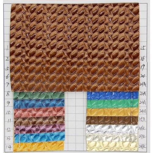 Embossed mirror leather material new fashion stone embossed artificial semi PU leather fabric
