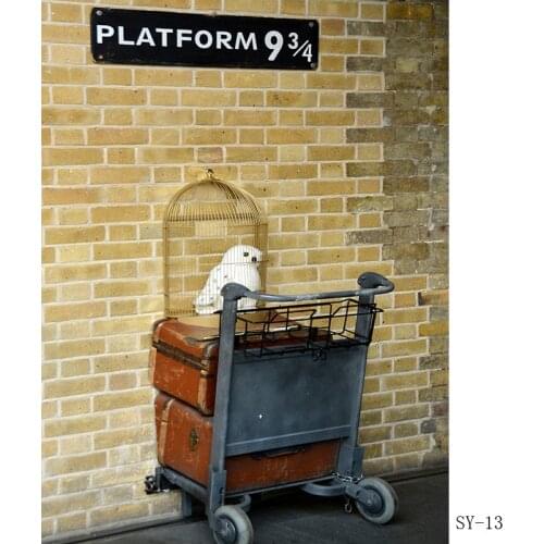 SHENGYONGBAO Vinyl Heaven Brick Wall Photography Backdrop Platform 9 3/4 railway Station Photo Studio Background SS-12