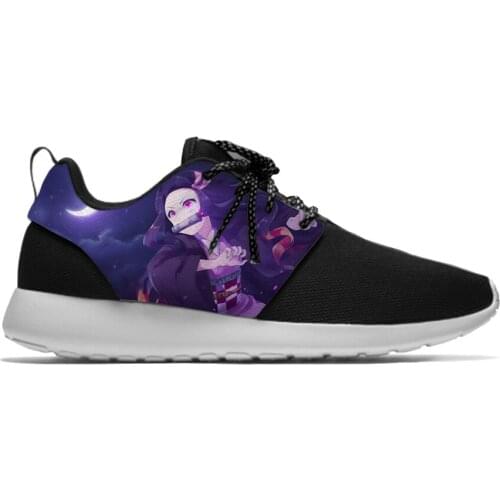 Japan Anime Demon Slayer Kimetsu no Yaiba Kamado Nezuko Sport Running Shoes Harajuku Breathable 3D Print Men Women Mesh Sneakers