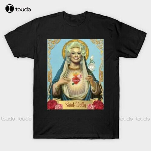 Saint Dolly Parton God Blessed You Funny Black T-Shirt Gift For Fans Teacher Shirts