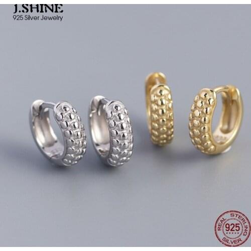 JShine 100% S925 Silver Dot Earrings Round Bead Sterling Silver Hoop Earrings Women Stackable Minimalist Fine Earring Jewelry