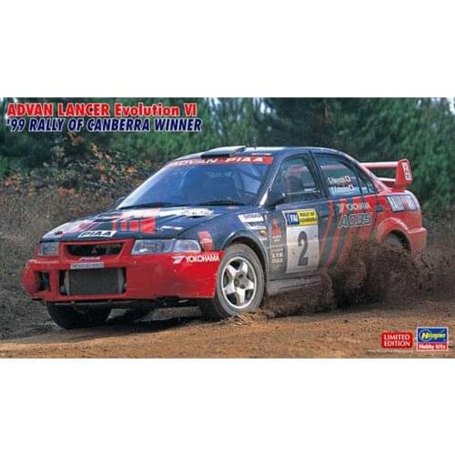 1/24 Hasegawa Plastic Assembly Car Model Toy Mitsubishi Lancer Evolution VI 99 Canberra Championship Static Model DIY KIT #20443