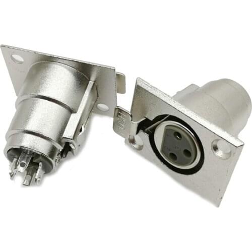 1pcs XH-2 metal 3 Pin XLR Female Jack Socket Panel Mount Connector Nickel Converter Adapter AQJG