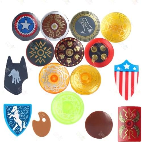 10PCS/LOT Shields Accessories DIY Military Soldier Building Blocks Movie Action Figure Weapons MOC Educational Toys For Children
