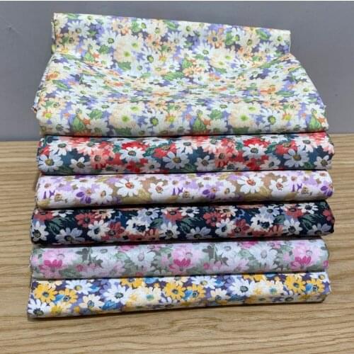 145x50cm Pastoral Floral Twill Cotton Fabric for Sewing Flower Printed Cloth DIY Crafts Childrens Wear Cloth Make Bedding Quilt