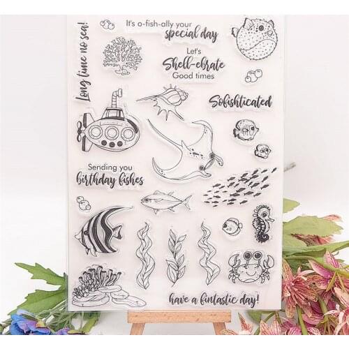 15x21cm Underwater Transparent Seal Clear Stamps Cutting Dies Roller Stamps DIY Scrapbook Album / Card Production Easter